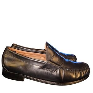 SAS Mens Black Leather Penny Loafer Shoe Classic Slip On Dress Comfort Size 11W